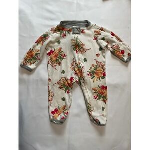 Burts Bees Baby Newborn Organic Cotton Harvest Pumpkin Zip Up Footed Sleeper